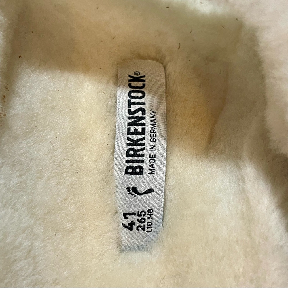 Birkenstock Arizona Shearling Tan Suede 10 Women's US NWOT - Picture 13 of 14